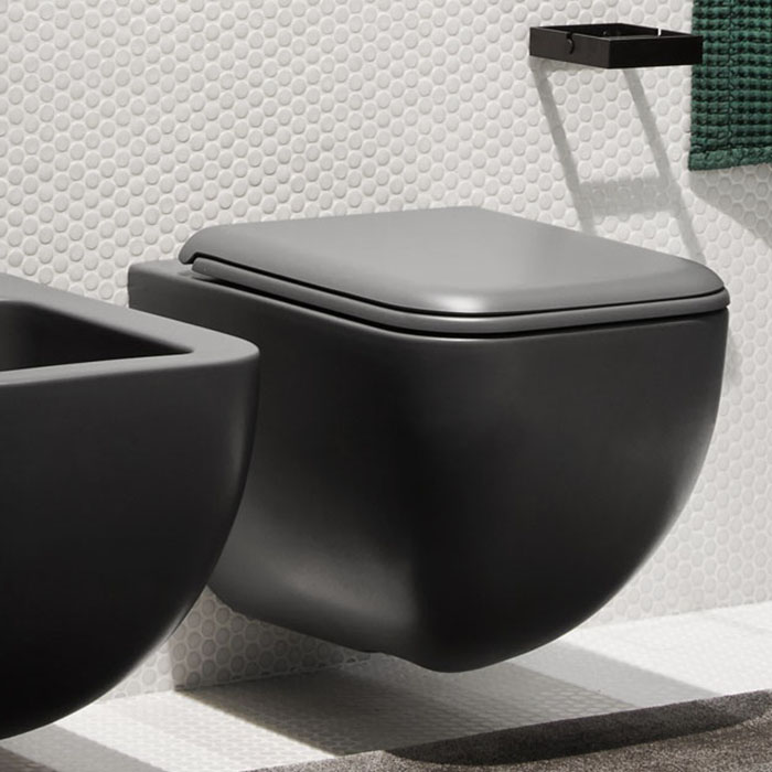 Duravit Happy D.2 Унитаз Rimless подвесной 36,5x54 cм, цвет: антрацит матовый 2222098900