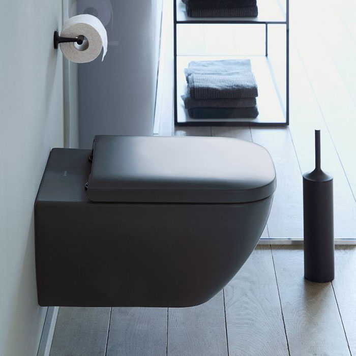 Duravit Happy D.2 Унитаз Rimless подвесной 36,5x54 cм, цвет: антрацит матовый 2222098900