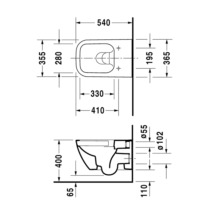 Duravit Happy D.2 Унитаз Rimless подвесной 36,5x54 cм, цвет: антрацит матовый 2222098900