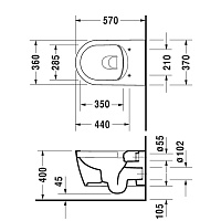 Duravit Me by Starck Унитаз подвесной Rimless без смывного края, цвет белый 2529092000