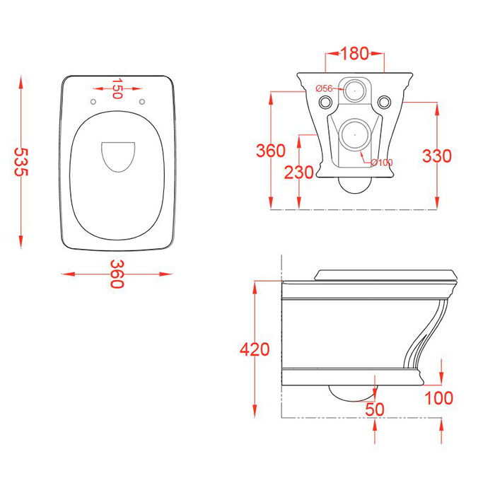 ArtCeram Civitas Унитаз подвесной 36x54 см, цвет: green acquarello CIV001 35 00