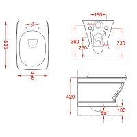 ArtCeram Civitas Унитаз подвесной 36x54 см, цвет: green acquarello CIV001 35 00