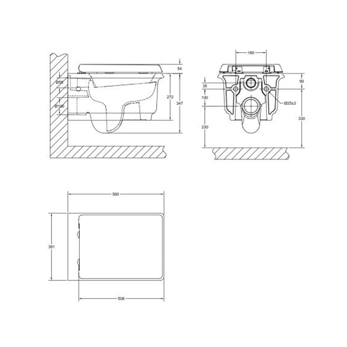 Gessi Eleganza Унитаз подвесной в комплекте с сиденьем Soft Close и сифоном, цвет белый 46753#518