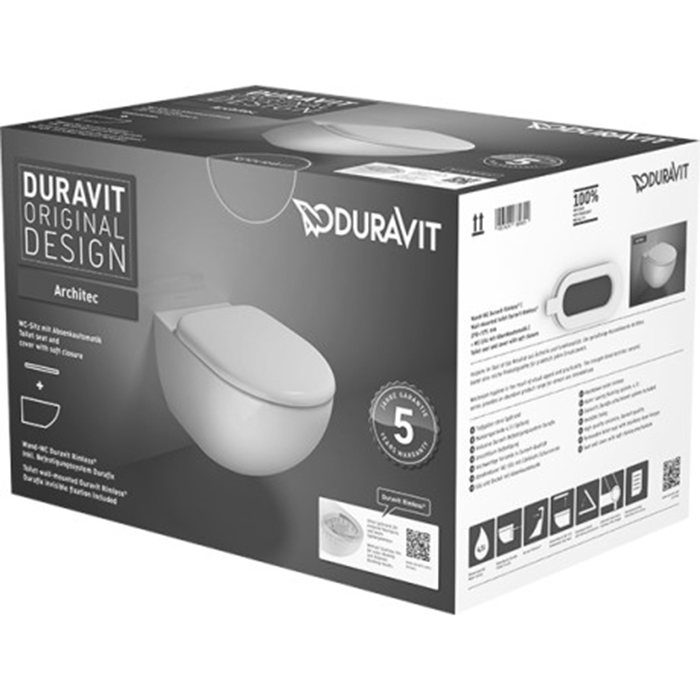 Duravit Architec Комплект: унитаз подвесн 57,5х36,5 cм, цвет белый 45720900A1 (257209+006969)