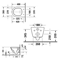 Duravit D-Neo Унитаз подвесной 37х48 cм, безободковый, цвет белый 2587090000