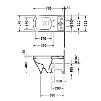 Duravit DuraStyle Унитаз моноблок пристенный 37х70 cм, цвет белый 2156090000