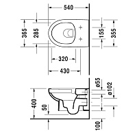 Duravit DuraStyle Унитаз подвесной BASIC безободковый 54х36,5 cм, цвет белый 2562090000