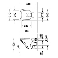 Duravit DuraStyle Унитаз подвесной безободковый 54х37 cм, цвет белый 2551090000