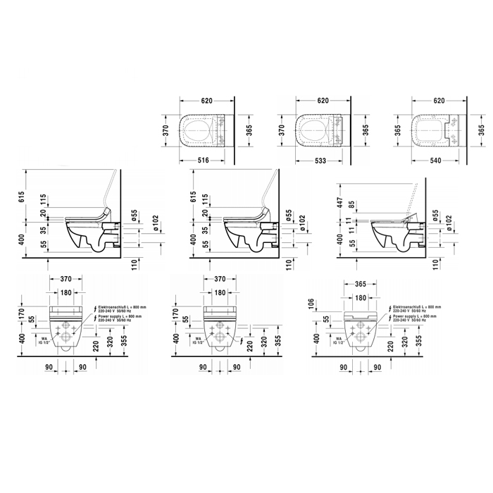 Duravit Happy D.2 SensoWash Унитаз подвесной безободковый ,62x36,5 cм, белый 2550590000