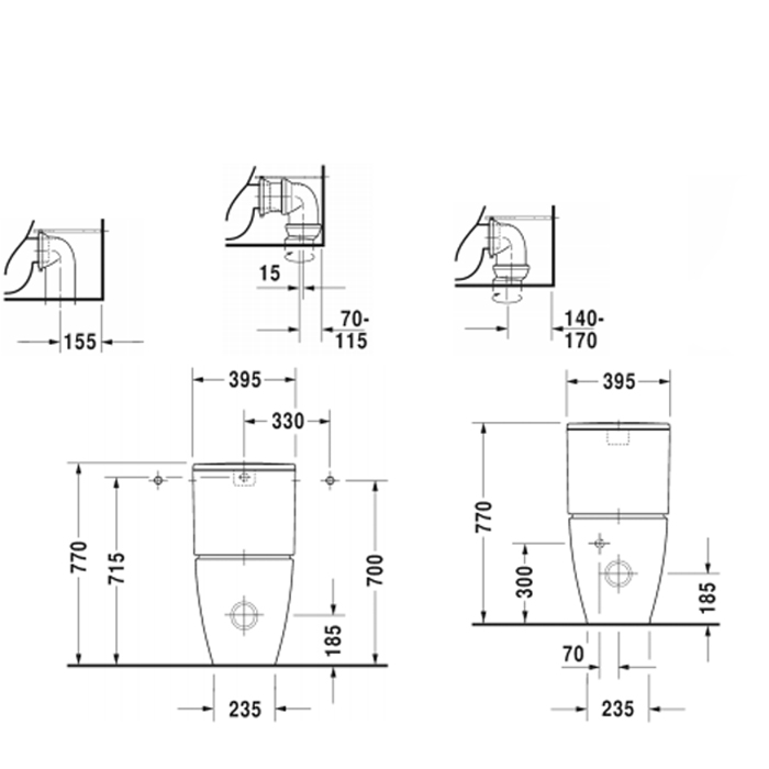 Duravit Me by Starck Унитаз комбинированный с отдельным бачком 2170092000