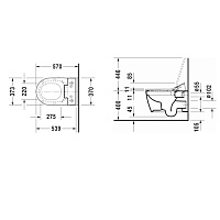 Duravit Me by Starck Унитаз подвесной безободковый 57х37 cм, цвет белый 2529590000