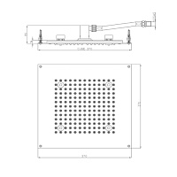 Bossini Cube Потолочный душ встраиваемый 47x37 см, 1 вид струи, LED RGB, цвет: chrome H37451.030