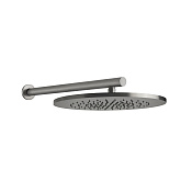 Gessi 316 Bath-Shower Верхний душ 36 см 1 вид струи, кронштейн настенный 45 см, цвет: steel brushed 54148#239