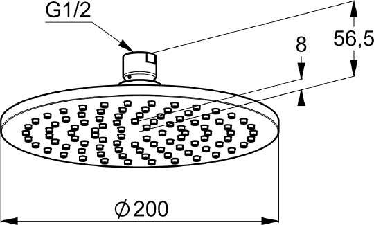 Kludi A-QA Верхний душ 20 см, с 1 режимом струи, без кронштейна, цвет: хром 6432005-00
