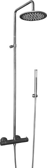 Paffoni Birillo Fix Душевая стойка с верхним душем 26х50х126,5h см, цвет: черный ZCOL684LIQNO