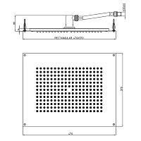 Bossini Rectangular Потолочный душ встраиваемый 47x37 см, 1 вид струи, цвет: chrome H38387.030