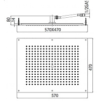 Bossini Rectangular Потолочный душ встраиваемый 57x47 см, 1 вид струи, цвет: mat black H38391.073