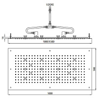 Bossini Rectangular Потолочный душ встраиваемый 100x50 см, 1 вид струи, LED, цвет: chrome WI0382.030