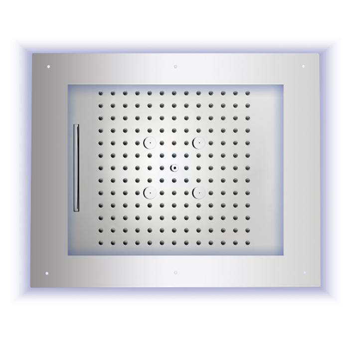 Bossini Frame Потолочный душ встраиваемый 60x50 см, 3 вида струи, LED RGB, цвет: chrome HI0930.030