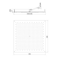 Bossini Cube Потолочный душ встраиваемый 57 см, 1 вид струи, цвет: chrome I01605.030