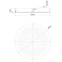 Bossini Oki Потолочный душ встраиваемый d47 см, 1 вид струи, цвет: chrome I01601.030