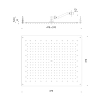 Bossini Rectangular Потолочный душ встраиваемый 47x37 см, 1 вид струи, цвет: chrome I01607.030