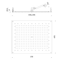 Bossini Rectangular Потолочный душ встраиваемый 57x47 см, 1 вид струи, цвет: chrome I01608.030