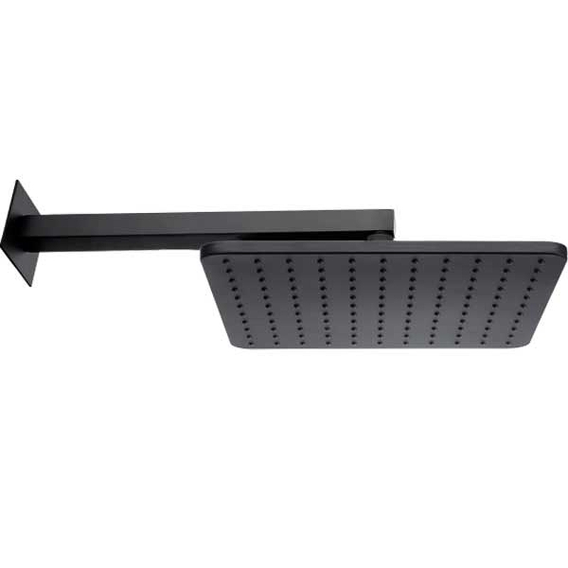 Bossini Cosmo Верхний душ 28 см, 1 вид струи, кронштейн настенный 40 см, цвет: mat black H69598.073