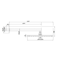 Bossini Cosmo Верхний душ d28 см, 1 вид струи, кронштейн настенный 40 см, цвет: chrome H70596.030
