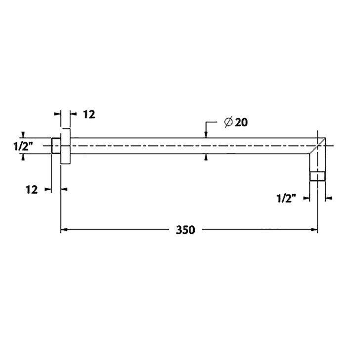 Cisal Shower Держатель верхнего душа настенный 35 см, цвет: Chrome DS01338021