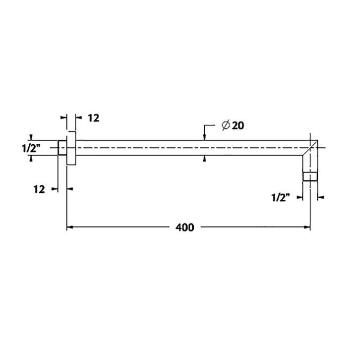 Cisal Shower Держатель верхнего душа настенный 40 см, цвет: Chrome DS01337021