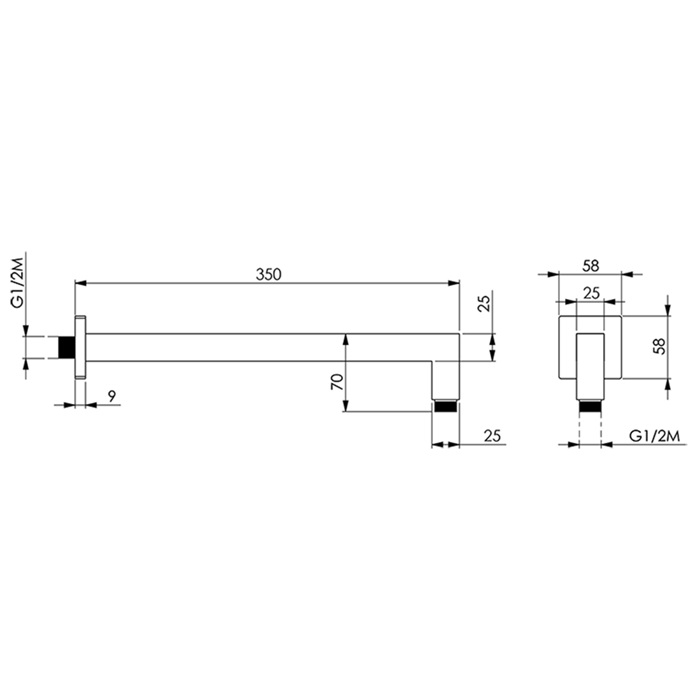 Cisal Shower Держатель верхнего душа настенный 35 см, цвет: Chrome DS01333021