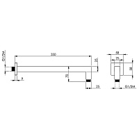 Cisal Shower Держатель верхнего душа настенный 35 см, цвет: Chrome DS01333021