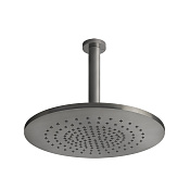 Gessi 316 Bath-Shower Верхний душ 36 см 1 вид струи, кронштейн потолочный 27 см, цвет: steel brushed 54152#239