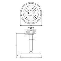 Gessi Cono Верхний душ 23,9 см 1 вид струи, кронштейн потолочный высота под заказ, цвет: chrome 45150#031