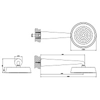 Gessi Cono Верхний душ 24 см 1 вид струи, кронштейн настенный 40 см, цвет: matte black 45151#299