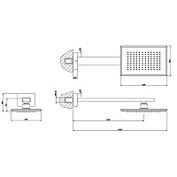 Gessi Eleganza Верхний душ 14x22 см, кронштейн настенный 33 см, цвет: finox brushed nickel 46148#149