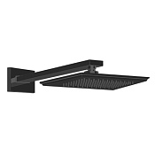 Gessi Eleganza Верхний душ 14x21,6 см 1 вид струи, кронштейн настенный 33 см, цвет: black metal PVD 46148#706