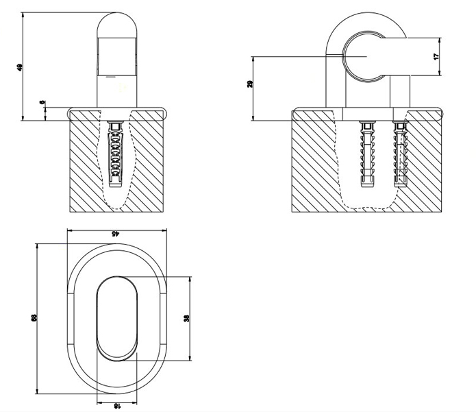Gessi Goccia Держатель для ручного душа неподвижный, цвет: matte black 33757#299
