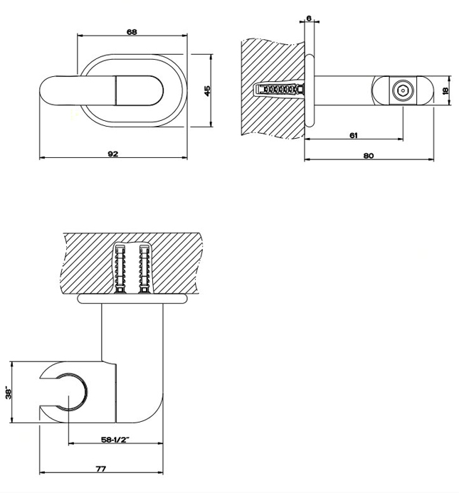 Gessi Goccia Держатель для ручного душа поворотный, цвет: matte black 33760#299