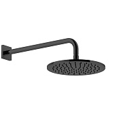 Gessi Rilievo Верхний душ 25 см 1 вид струи, кронштейн настенный 38,9 см, цвет: matte black 59148#299