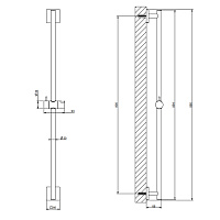 Gessi Rilievo Душевая штанга 86 см, цвет: matte black 59244#299