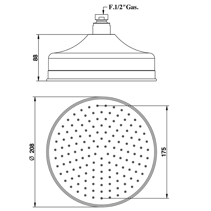 Bongio Soffioni Верхний душ d20,8 см, цвет: хром 10860CRPR