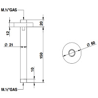 Bongio Soffi Потолочный держатель верхнего душа 15 см, цвет хром 00804CR15PR