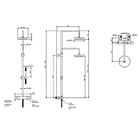 Bongio T Mix Душевая стойка с термостатическим смесителем, цвет Nichel Spazzolato 32547NSLU