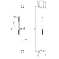 Bongio Time 2020 Душевой гарнитур: штанга, лейка, шланг, из нержавеющей стали, цвет: матовая сталь 70870AS00