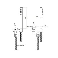 Bongio Ручной душ с гибким шлангом 150 см, цвет хром 00830CR00