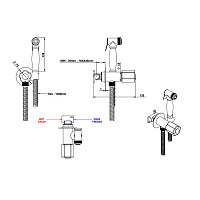 Bongio Fleur Noir Гигиенический душ, цвет хром/черный фрафор 12916CR00
