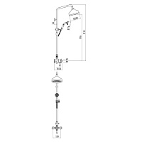 Gattoni Programma Doccia Душевая стойка с верхним душем d20 см, цвет: хром KIT/TS80C0cr