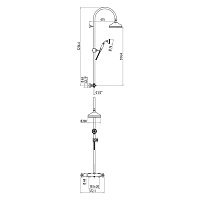 Gattoni Programma Doccia Душевая стойка с верхним душем d20 см, цвет: золото KIT/TS70D0oro